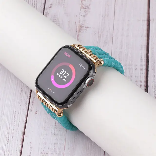 Apple Watch FKMラバーバンド ターコイズブルー ケース カバー TF95c 