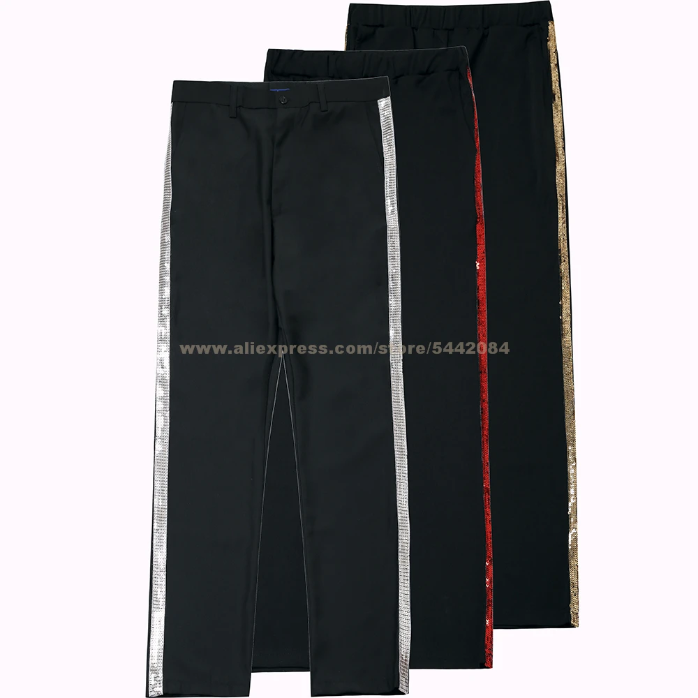 Джинсовые брюки MJ Michael Jackson Billie серебристые золотистые красные прямые черные в