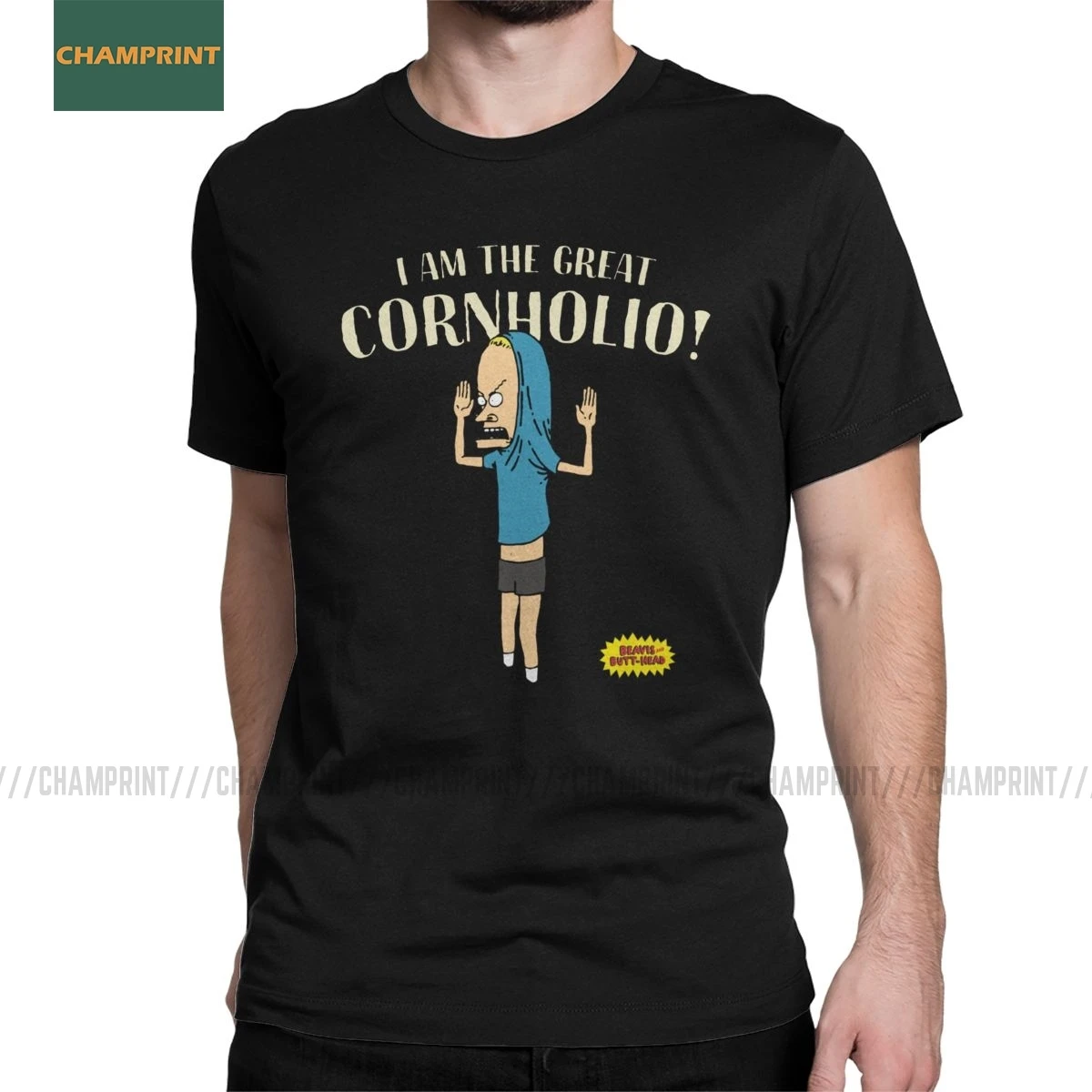 Мужская хлопковая футболка с коротким рукавом I Am The Great Cornholio Butthead Beavis | одежда