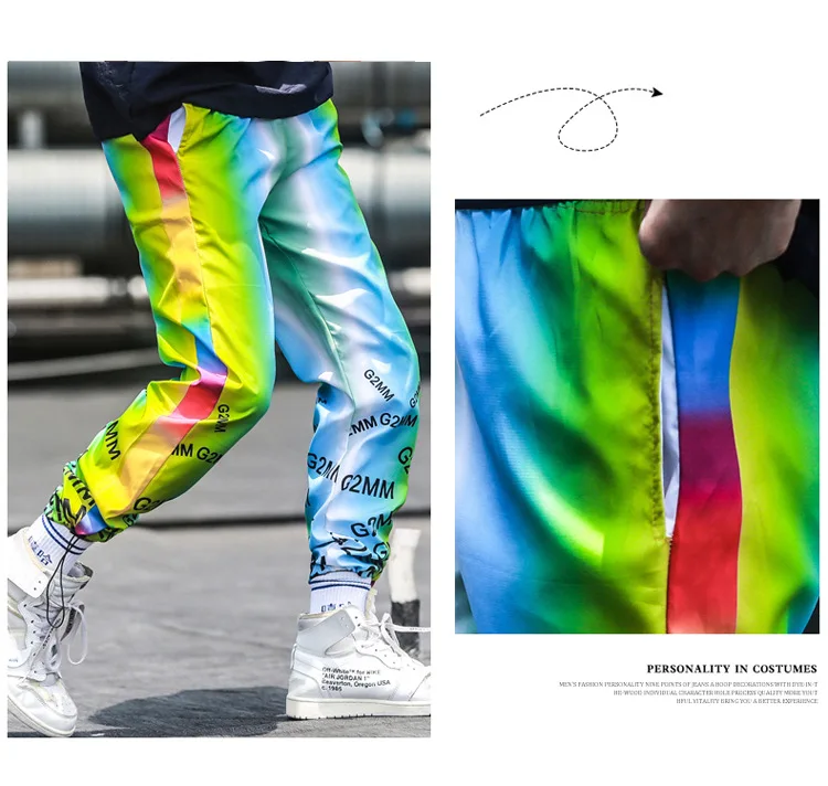 Men Fashion Hip-pop Haren Pants Loose Casual Athletic Pants Gradient Ankle Banded Trousers Jogging Pants