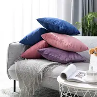 Solid Red Yellow Blue Cushion Sofa Decorative Green Velvet Pillows for Living Room Car Decoration 45x45 Home Decor 2