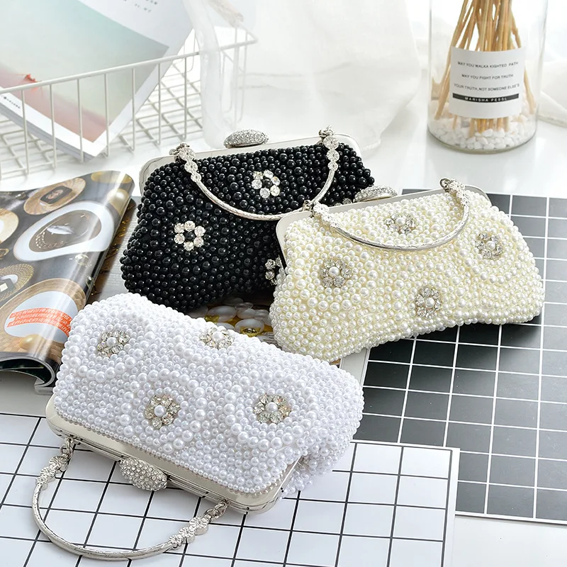 

LOLIBOX Women Handbags Diamond Pearl Day Clutches Handle Bags Clutch Bags Evening Bags Clutch Purse