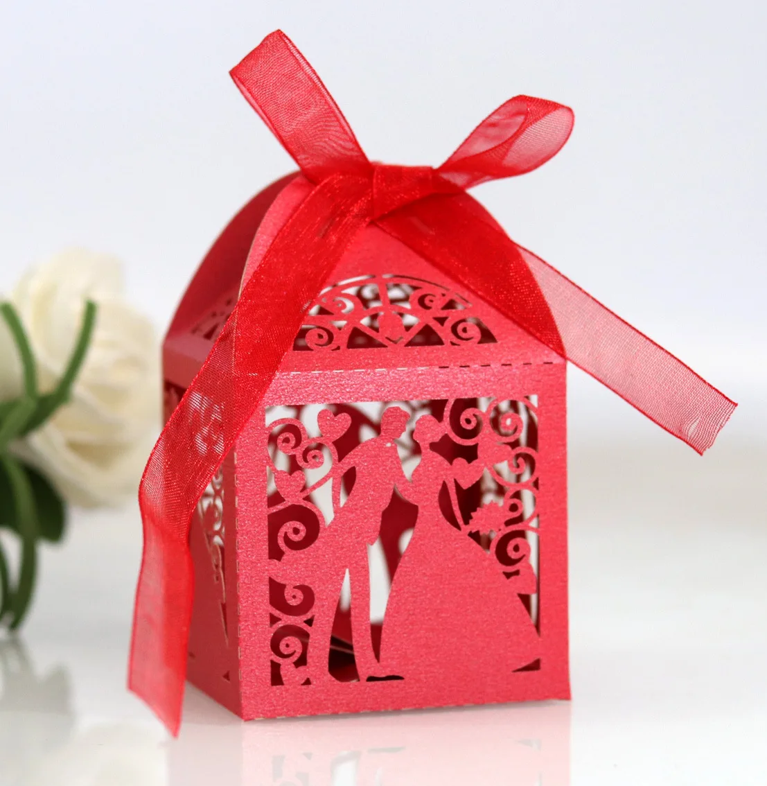 25pcs Wedding Bride Bridegroom Boutique Gift Box for Guest Favors Packaging Party Valentine's Day Gifts Wrapping Boxes Wholesale
