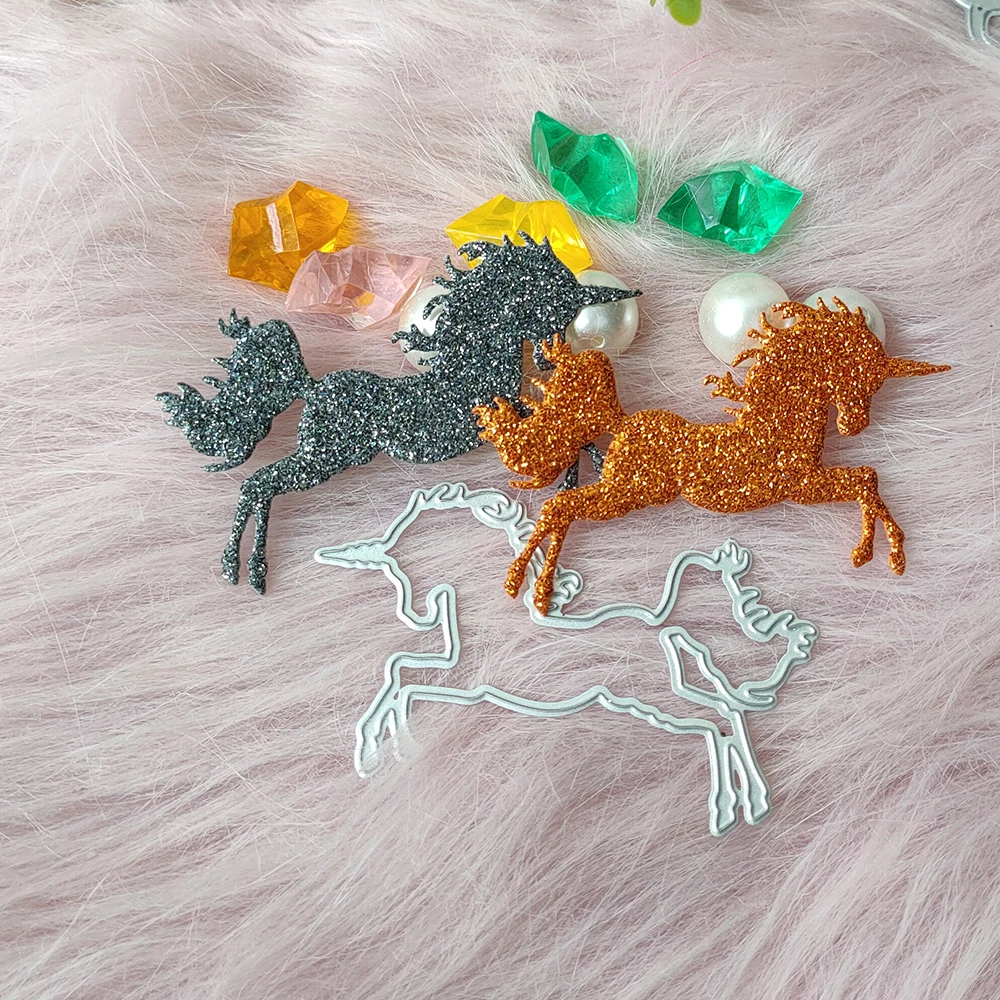 

New Horses UNICORNS metal cutting die mould scrapbook decoration embossed photo album decoration card making DIY handicrafts