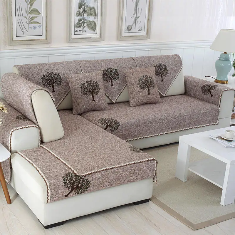 Чехол для дивана с цветочным принтом, хлопковая Нескользящая накидка на диван, чехлы для гостиной, дивана, подушки разных размеров - Цвет: colour4