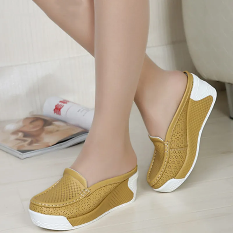 

Summer Closed Toe Sandals Women Slippers Shoes Large Size Wedges Platform Flip Flops High Heels Women's Sandalias Mujer XKD4310