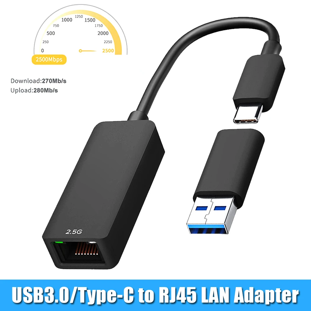 Convertidor USB 3,0 tipo C a Gigabit adaptador RJ45 LAN (10/100/1000/2500) Mbps, tarjeta de red Ethernet para ordenador portátil, Mac OS|Tarjetas de red| - AliExpress