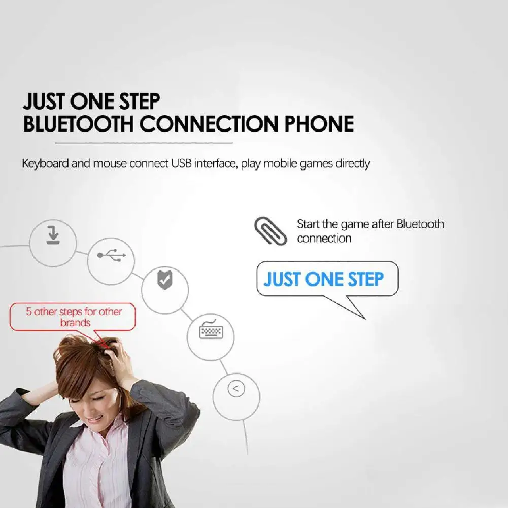  Mobile Gamepad Controller Gaming Converter Android ios Phone to PC Bluetooth Adapter Plug and Play 