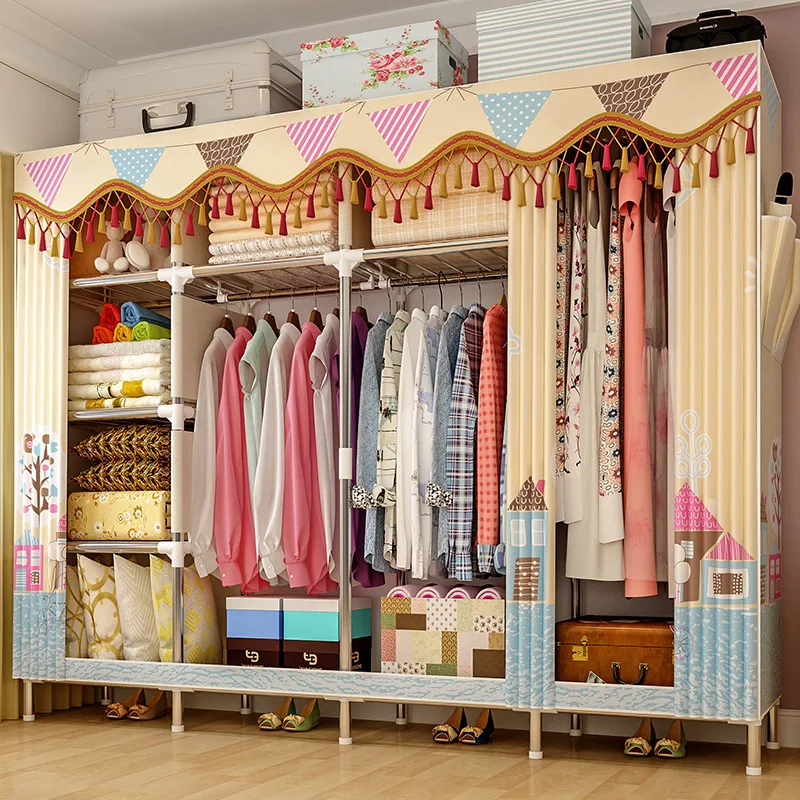 

Simple wardrobe, steel tube, thickened and reinforced cloth, wardrobe, simple cloth, modern and economic assembly, wardrobe