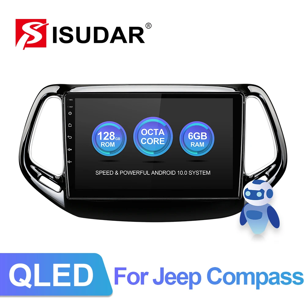 

ISUDAR V72 Android Car Radio For Jeep Compass 2 MP 2016 2017 2018 2019 GPS Car Multimedia Octa Core RAM 6GB 4G Net DVR no 2 Din