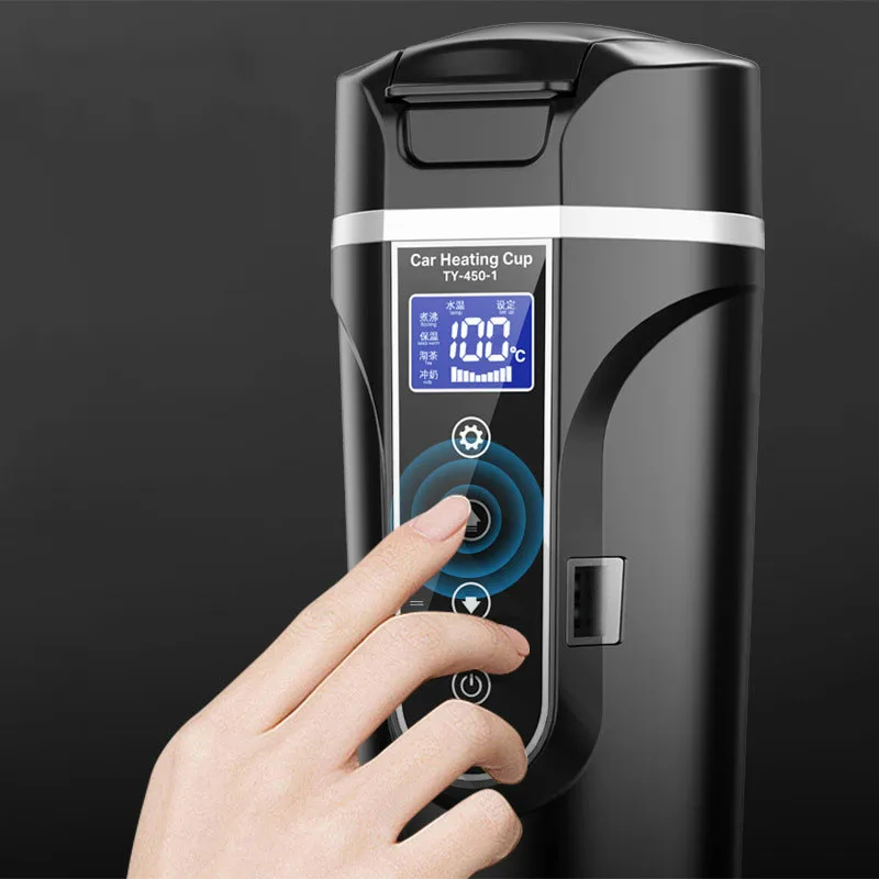 Intelligent Car Home Electric Kettle Thermos Bottle Tea Milk Temperature Adjustable 12V 24V 220V Travelling Water Heating Cup | Бытовая