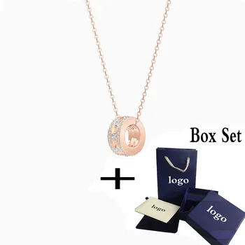 

Fashion accessories SWA new MY HERO pendant necklace rose gold round necklace pattern crystal female romantic jewelry gift