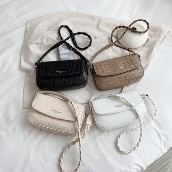 

New Crocodile Pattern Crossbody Bags For Women 2020 Popular Fashion Trendy Single Shoulder Bag Soft PU Leather Ladies Small Bags