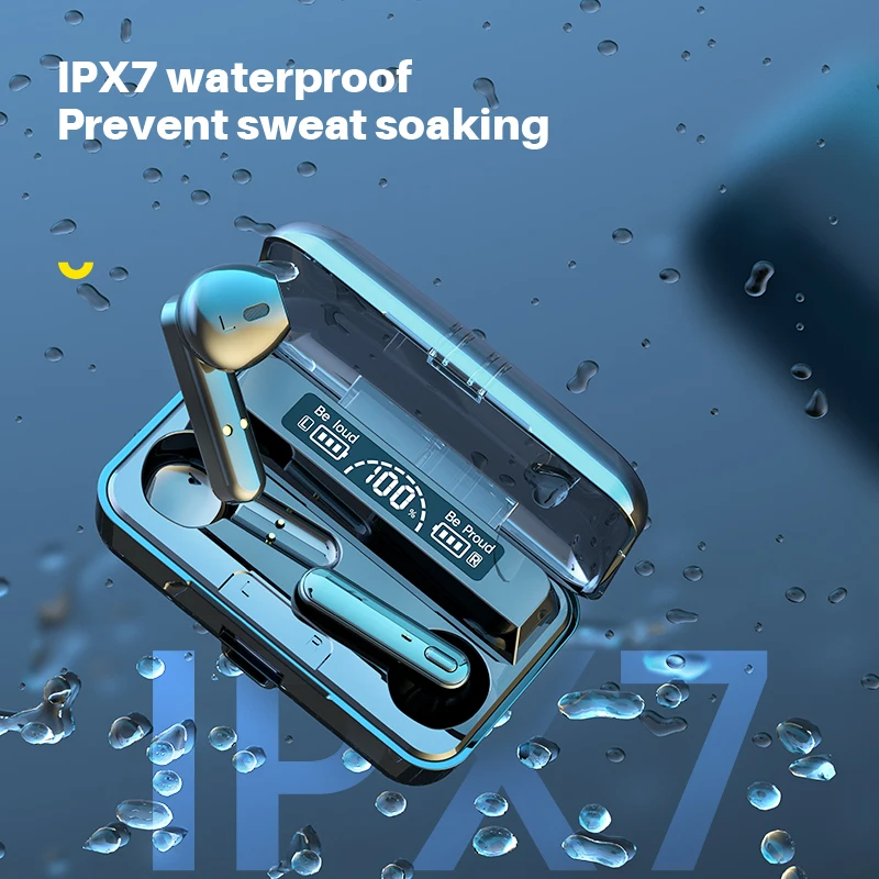 Wireless Headphones TWS Earphone Bluetooth 5.1 With Microphones IPX7 Waterproof Noise Cancelling Bluetooth Headset Type C Charge