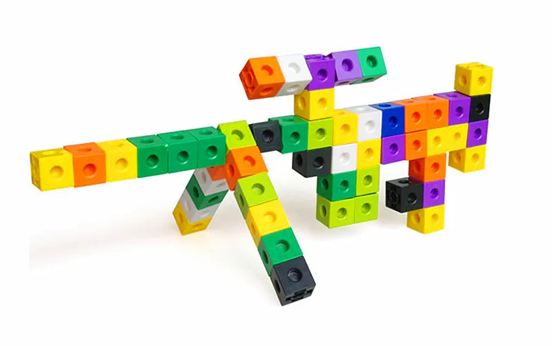 100pcs 10colors Multilink Linking Counting Cubes Snap Blocks Teaching Math Aids Manipulative Kids Early Education DIY Toy
