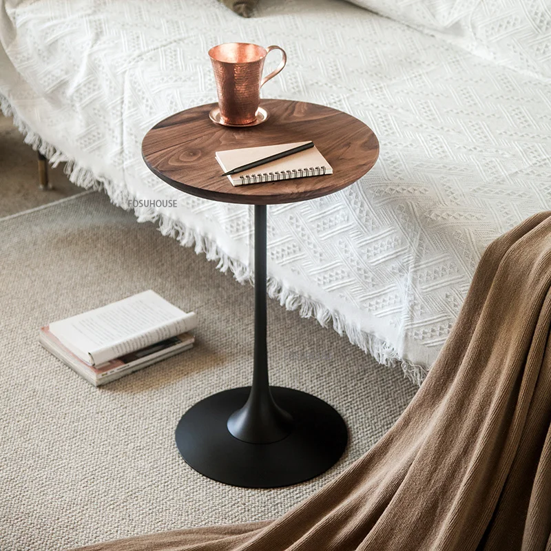 Скандинавский однотонный деревянный прикроватный столик для гостиной | Журнальный столик -1005003622647909
