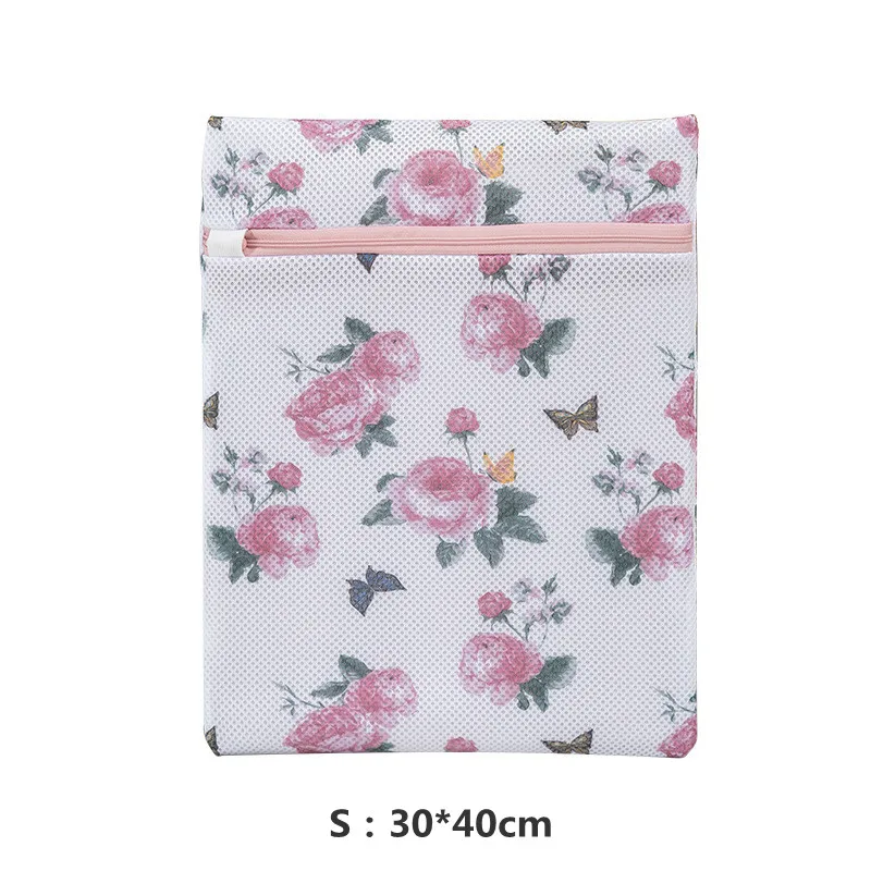 Newest Rose Printing Laundry Bag Lingerie Bra Washing Bags Protect Underwear Laundry Pouch Travel Portable Laundry Organizer Bag