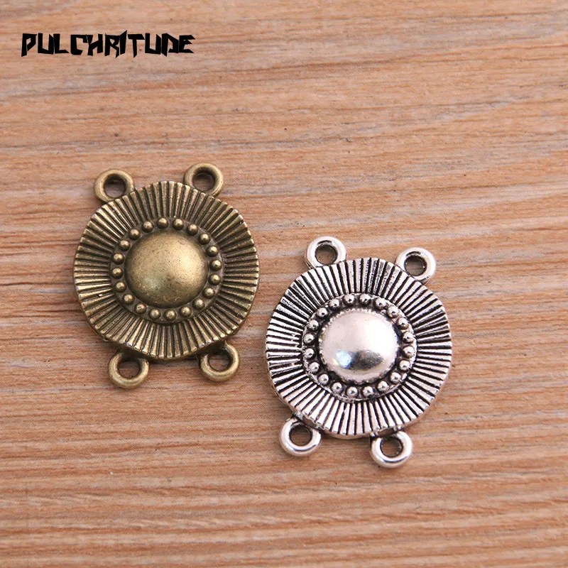 PULCHRITUDE 10 шт. 21*26 мм двухцветные круглые подвески из цинкового сплава коннекторы