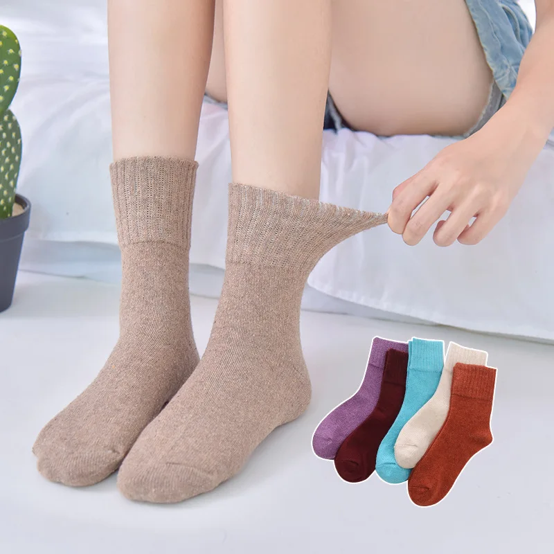 20 пар/компл. носки Для женщин толстые шерстяные носки Для женщин носки японский хлопок сплошной Цвет тонких листов Kawai Для женщин носки