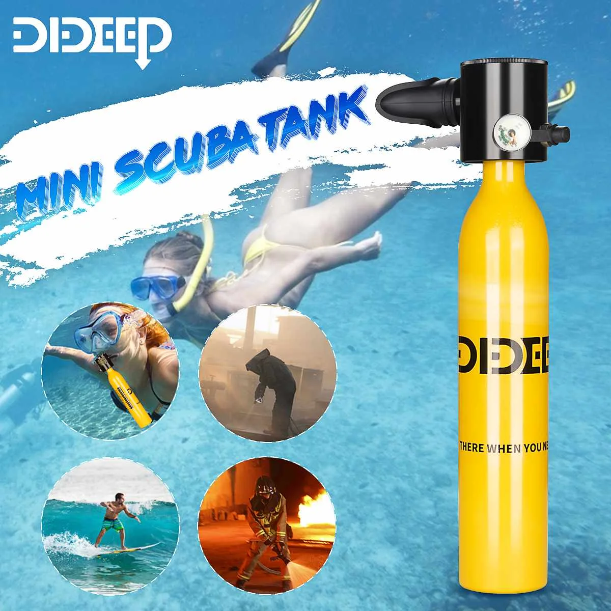 DIDEEP 1L/0.5L кислородное оборудование для дайвинга Воздушный баллон Дайвинг респираторный Набор Подводное дыхательное устройство Новинка - Цвет: only 0.5L tank