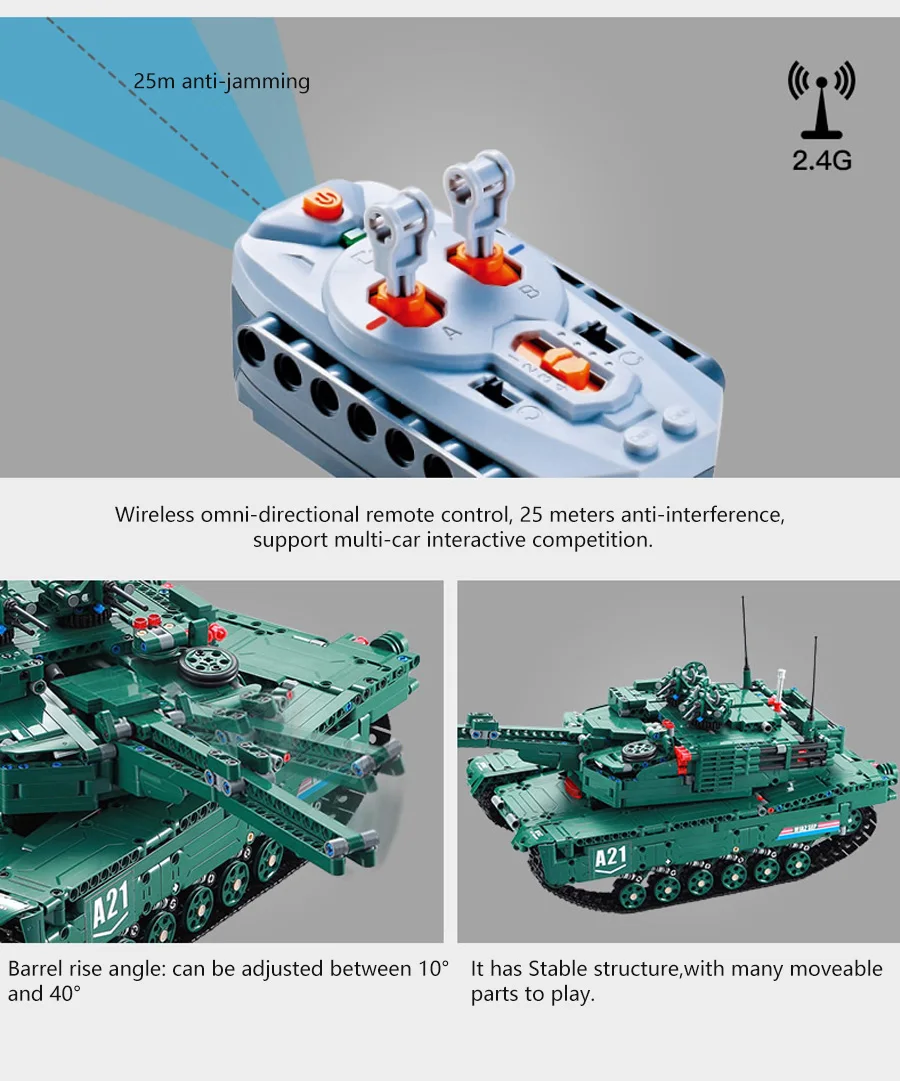M1A2, 1498 шт., Technic rc Танк, двигатель, мощность, MOC, строительные блоки, кирпичи, военные войны, сделай сам, техник, игрушки, подарки для детей