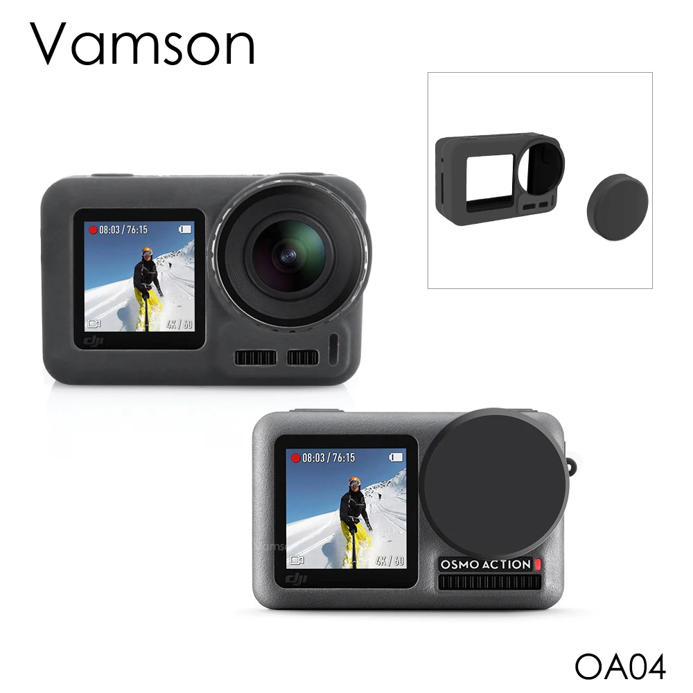 Vamson для DJI Osmo аксессуары для экшн-камеры силиконовая оболочка каркасная рама защитный корпус чехол крышка объектива Крышка OA04