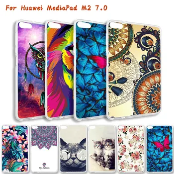 

Soft Silicone Case For Huawei MediaPad M2 7.0 Case Cover M2 7.0 7.0" Inch TPU Tablet Cover Cute Cartoon Painted Tab Surface Case