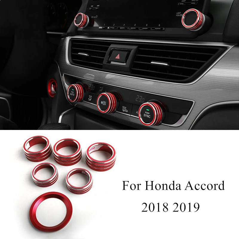 6 шт. кнопки зажигания для автомобильного кондиционера отделочное кольцо