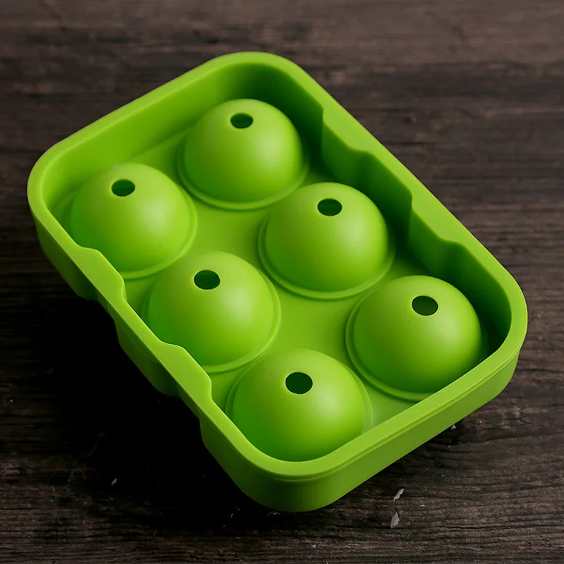 Large Round Ice Ball Maker 6 Holes Silicone Ice Cube Tray Mold Bar Party Whiskey Ice Mold Silicone Sphere shaped Ice Cube Maker (3)