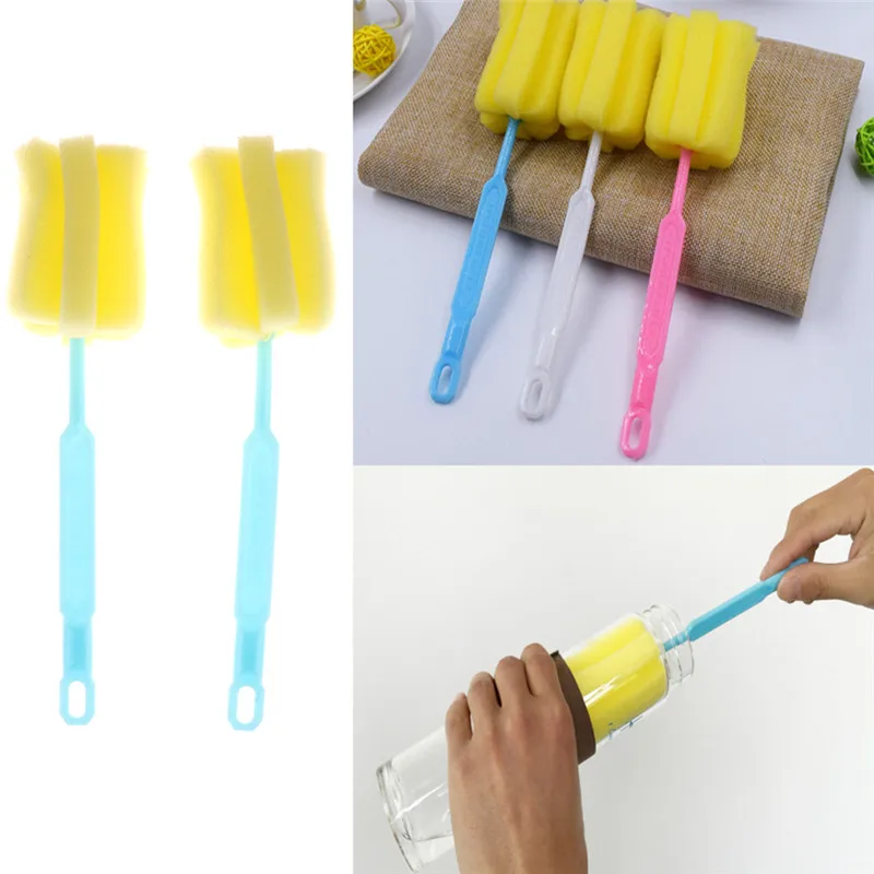 

2Pcs Bottle Sponge Brushes Cup Glass Milk Bottles Brush Washing Cleaning Tool
