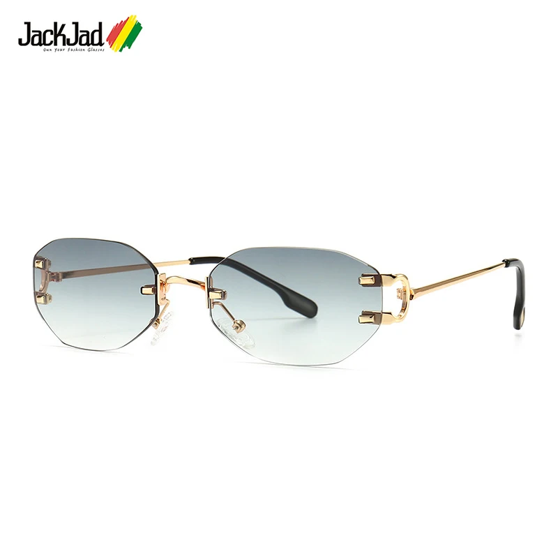 

JackJad 2021 Fashion Cool Unique Rimless Style Rivets Sunglasses Vintage Women ins Brand Design Sun Glasses Oculos De Sol 2A290