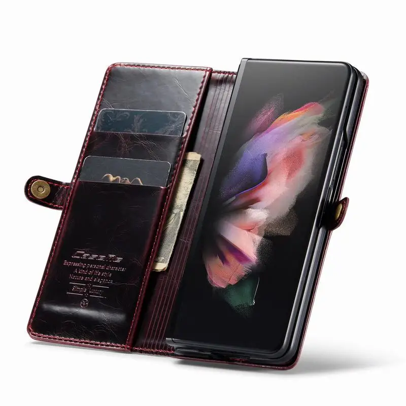 Leather Case For Samsung Galaxy Z Fold 3 4 5 Cover Business Wallet Shockproof Protector Shell For Samsung Z Fold 4 Case- H8dfa975b79654ee297836e456a30a1d74
