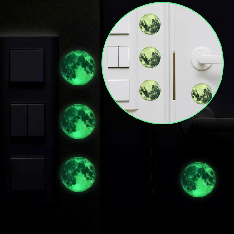 5cm Leuchtender Kleiner Mond Wandaufkleber Kinderzimmer Schalter Heimdekoration Wohnzimmer Schlafzimmer Tapete Im Dunkeln Leuchtende Aufkleber – Detail 4