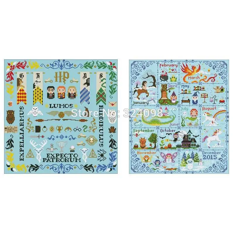 Cartoon magician patterns Counted Cross Stitch DIY Chinese Cross Stitch Kits Embroidery Needlework Sets 11CT 14CT
