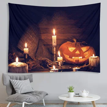 

Halloween Tapestry Pumpkins Tree Print Wall Hanging Tapestry Art Home Decoration YH-17
