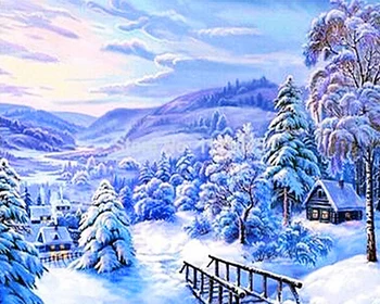 

Snowing style Embroidery Counted Cross Stitch Kits Needlework - Crafts 14 ct DMC Color DIY Arts R23865