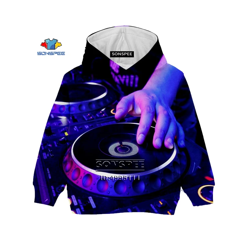 Детские толстовки для мальчиков с 3D принтом «DJ Music Audio»; Детский Повседневный свитер; толстовки с капюшоном; Одежда для мальчиков и девочек; топы с длинными рукавами - Цвет: 8