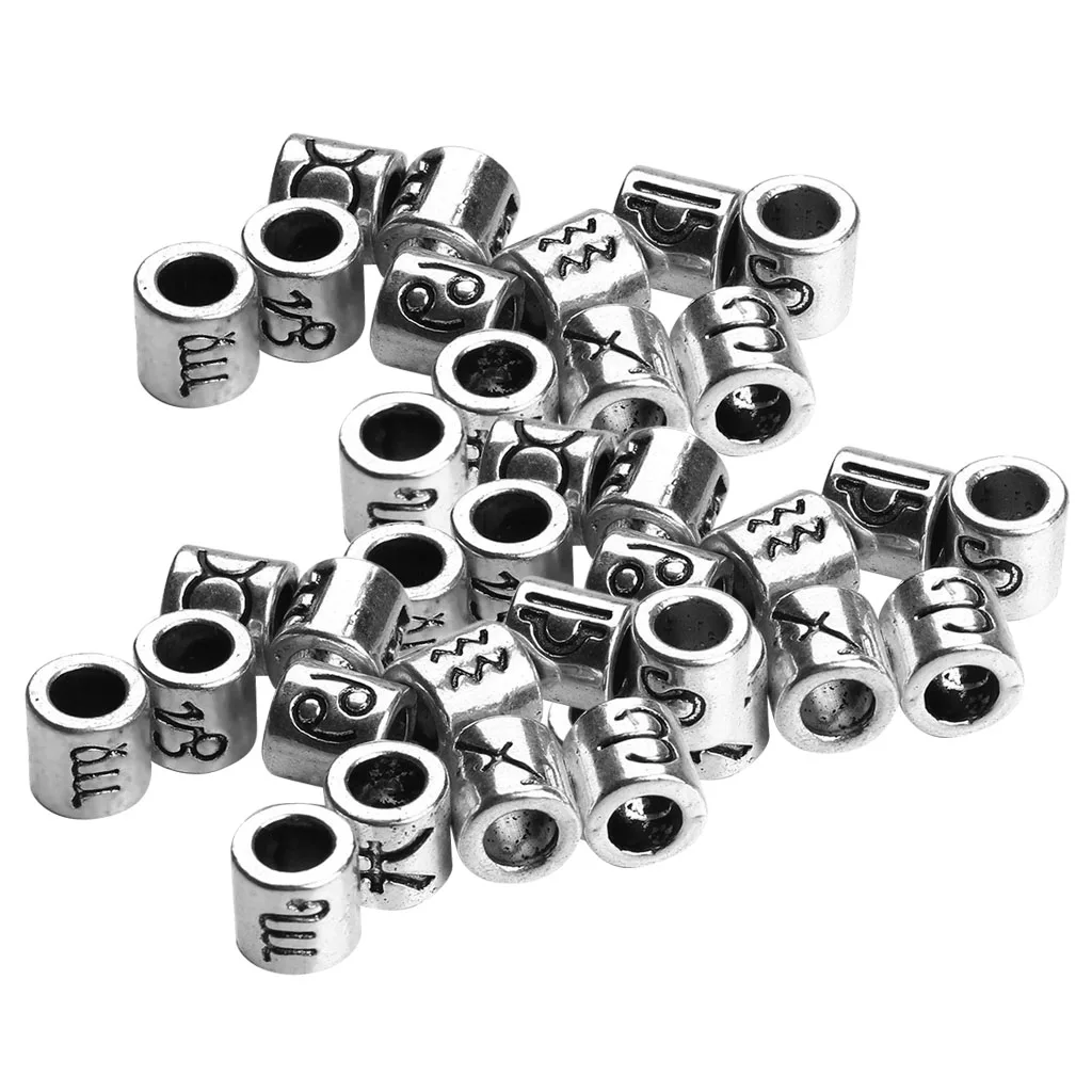 60 Pieces 12 Constellation Spacer Beads Charms Beads Intermediate Beads Metal Beads DIY Necklaces, Bracelets, Earrings