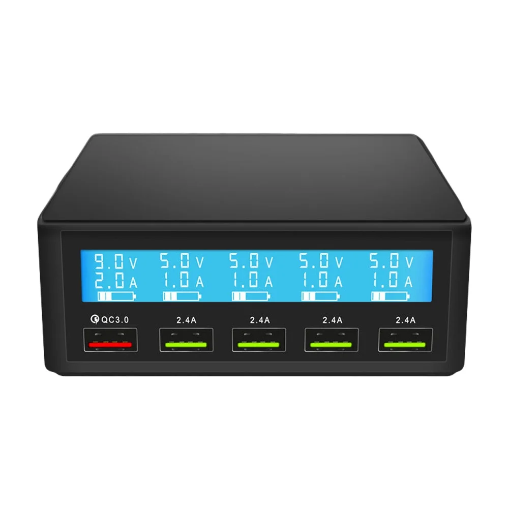 QC3.0 быстрое зарядное устройство 5 USB зарядное устройство светодиодный дисплей Универсальный телефон для Xiaomi samsung huawei iPhone зарядное устройство для путешествий