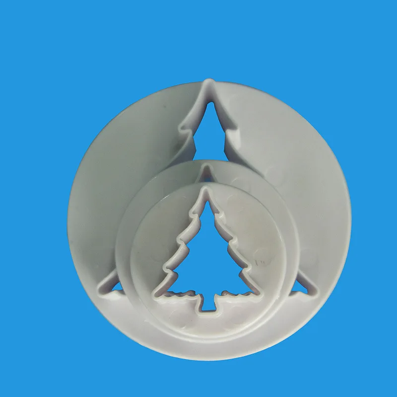 3PcsSet Plastic Christmas Tree Cookie Cutter Pressing Pastry Mold Tools 3D Cake Biscuit Baking Mould Fondant Decorating Tools 4