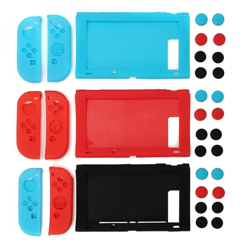 

11 in 1 Silicone Case Cover + Joystick Cap For Nintend Switch Console & Joy-Con Game Accessories