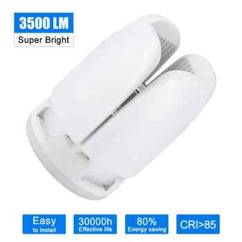 

LED Bulb Fan Blades Folding Light LED Brightness Lamp Motion Sensor Outdoor Garage Shop Deformable Light Design Cold White