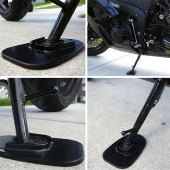 

1pc New Black Universal Motorcycle Plastic Side Stand Moto Bike Kickstand Non-slip Plate Side Extension Support Foot Pad Base
