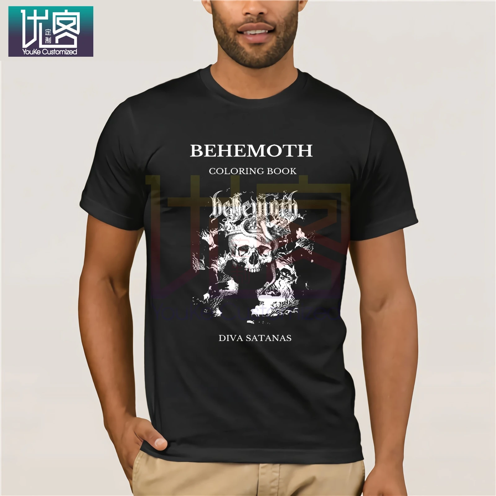 

Behemoth Coloring Book Legendary Satanica Atmosphere And Black Metal T-Shirt Amazing Short Sleeve Unique Casual Short Sleeve Top