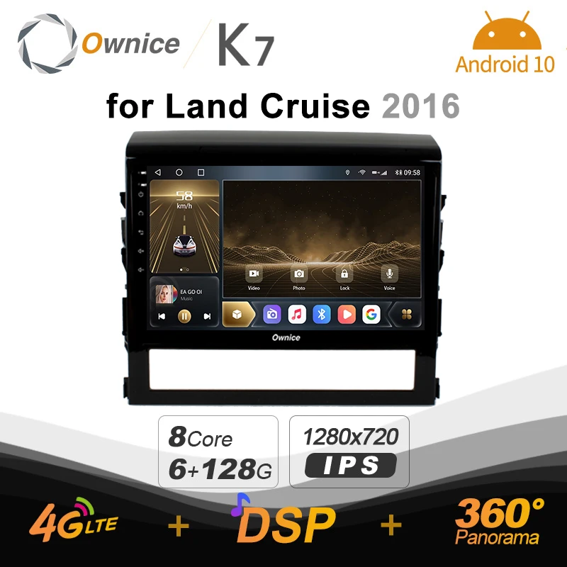 Ownice 6G+128G Android 10.0 Car Radio For Toyota Land Cruiser 11 200 2016 Multimedia Audio 4G LTE GPS Navi 360 BT 5.0 Carplay | Автомобили