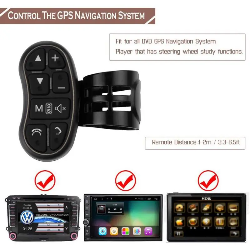 1 шт. автомобильный DVD gps плеер рулевое колесо беспроводной пульт дистанционного управления Лер пульт дистанционного управления Кнопка портативный беспроводной приемник для автомобиля