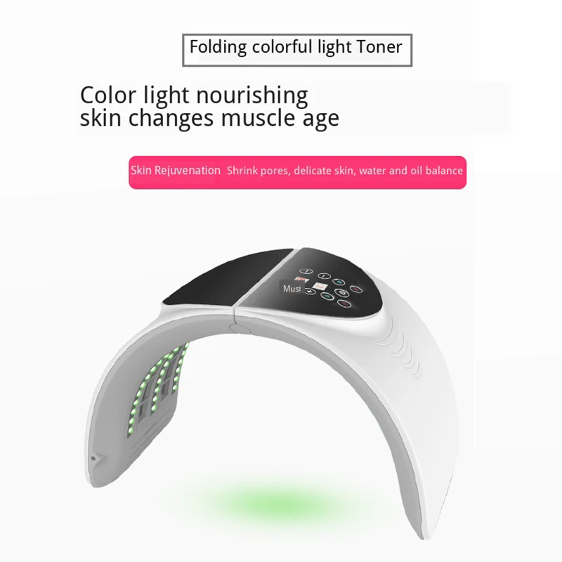  LED Face Mask Beauty Instrument Beauty Skin Care 7 Colors Foldable Whitening Instrument Rejuvenatio