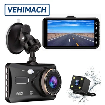 

Car DVR Dash Cam Mini Dual Lens 1080P 4'' IPS Touch Screen Camera Rear View Mirror Dashcam Video Recorder G-sensor Night Vision