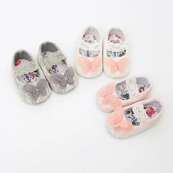 

Baby Girl Breathable Lace Floral Pattern Anti-Slip Shoes Casual Sneakers Toddler Soft Soled First Walkers