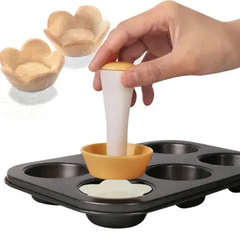 

Plastic Tart Tamper Pastry Tamper Flower/Round Dough Cookie Cutter Tarte Mini Tart Shell/Crust Mold For Cupcake/Muffin Pan